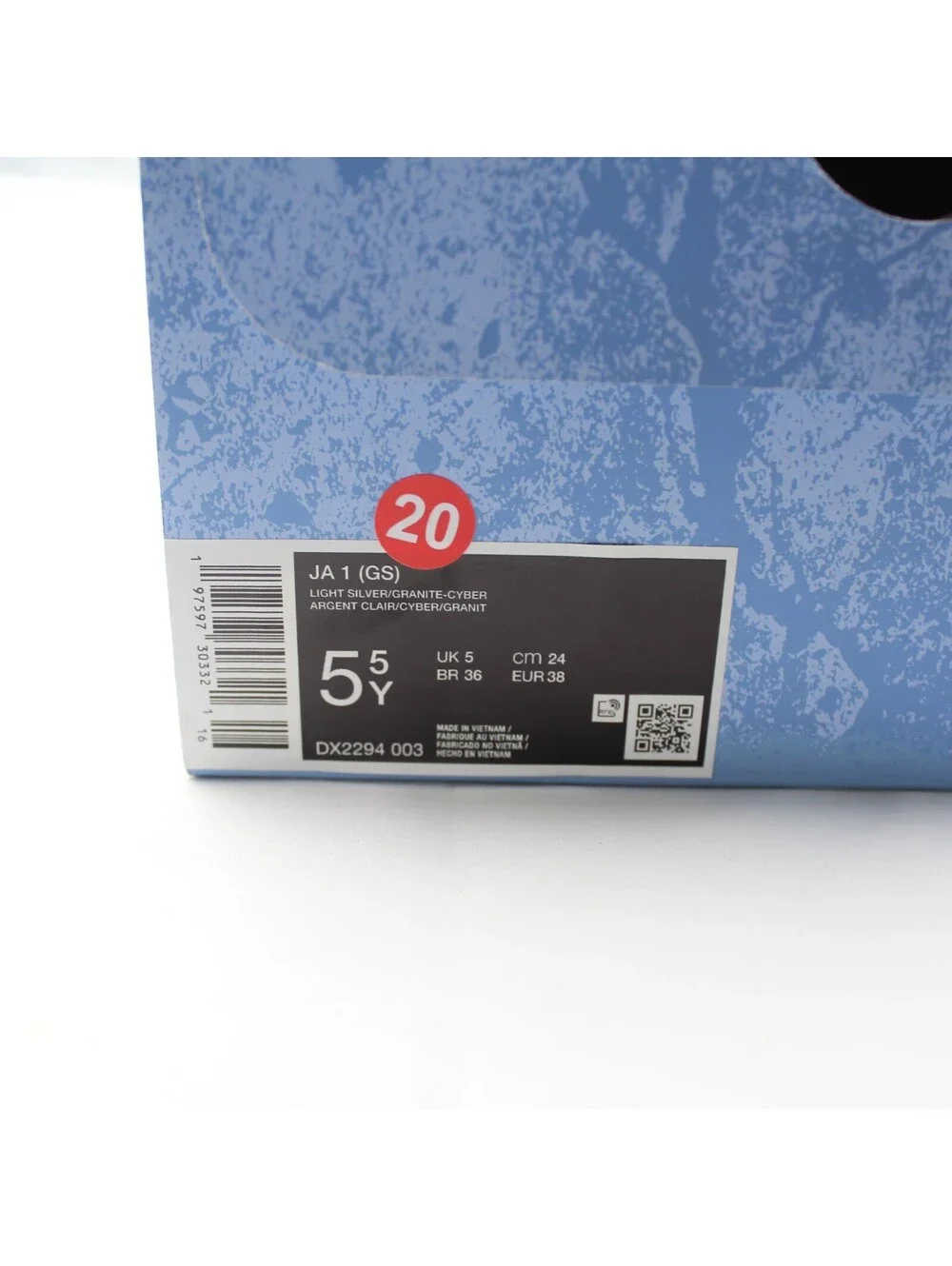 Nike Ja 1 GS 5.5Y Youth Kids Basketball Shoes Light Silver Cyber Grey DX2294-003